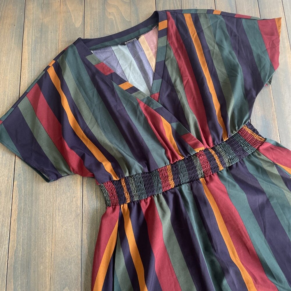 BloomChic Striped Dolman Sleeve Pocket Flutter Wrap Dress - Size 14-16 (Q8) - Picture 5 of 10